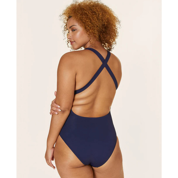 ANDIE SWM The Tulum One Piece Medium 8-10 Navy Blue Flat Cross Strap Back NWT - Picture 3 of 9
